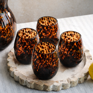Tortoise Shell Wine Glasses (Set of 4)