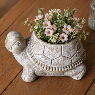 tortoise plant pot Turtle Cement Planter 8"