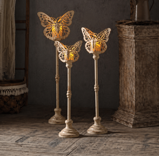 Cottage Garden Butterfly Candle Holders - Medium