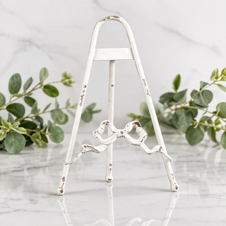 White Tabletop Easel w/Bow
