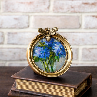 Antiqued Gold Bee Photo Frame 3.5"