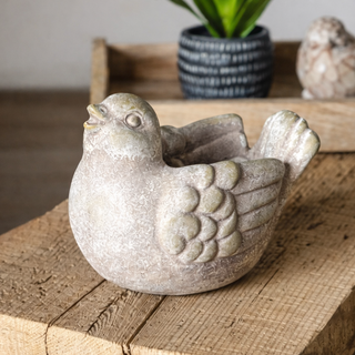 Singing Bird Cement Planter 7"