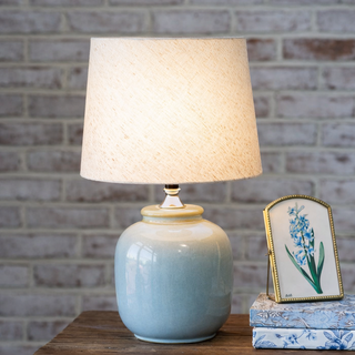 Slate Blue Ceramic Lamp 18"