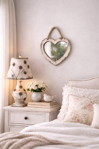 Whitewashed Heart Cottage Mirror
