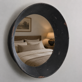 Dutch Round Wall Mirror -Black