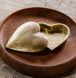 Gold Heart Shaped Trinket Box
