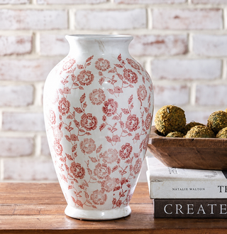 Rouge Floral Vase - 10"