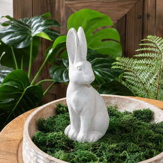 White Sitting Bunny - 8.5"