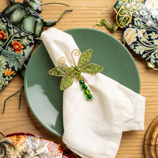Beaded Dragonfly Napkin Ring - Set of 4