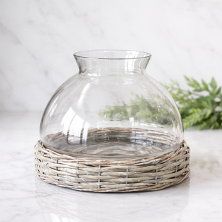 Glass Candle Jar with Willow Base