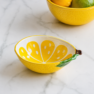Ceramic Lemon Pattern Bowl (Set of 2) - 5.6"