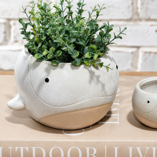 Beige Whale Planter - 7.25"