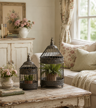 Cottage Bird Cages (Set of 2)