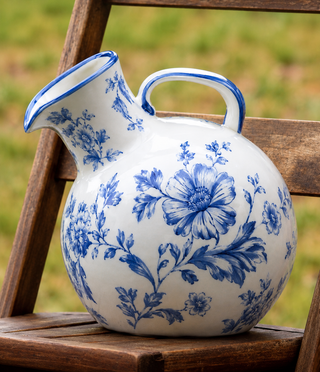 Circular Tilted Pitcher - Garden Blue
