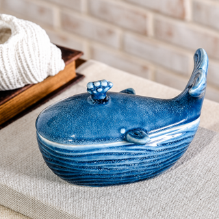 Blue Harbor Whale Lidded Dish