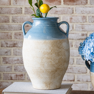 Blue Horizon Amphora Vase = 13.4"