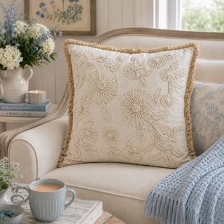 Ivory Large Zinna Pillow - 20"