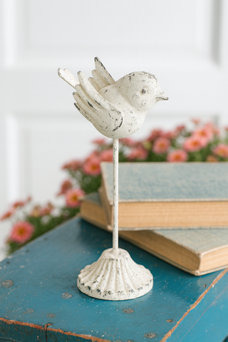 Large Thornehill Bird on Stand - White