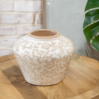 Beige Heirloom Vase 6.5 "