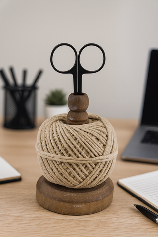 Craft Ball Of String On Stand With Scissors