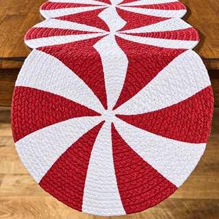 Peppermint Candy Print Braid Runner - 34" L