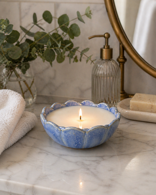 Blue Cottage Bloom Candle