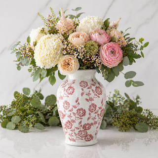 Rouge Floral Vase - 9"