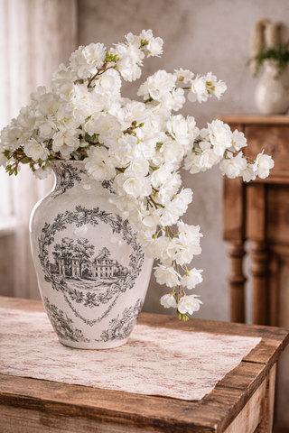 White Cherry Blossom Spray- 33"
