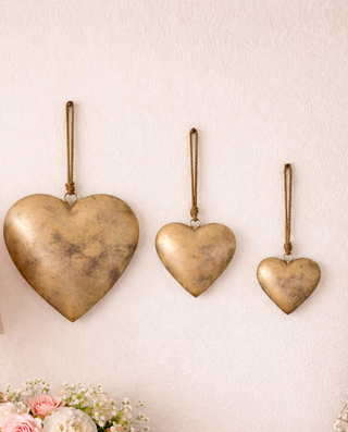 Rustic Gold Hearts (Set of 3)