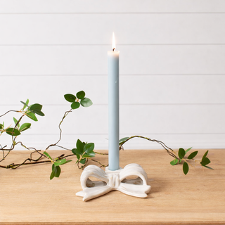 Candle Holder - White Bow Shaped
