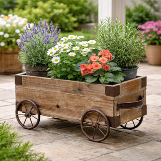 Wood and Metal Flower Stand