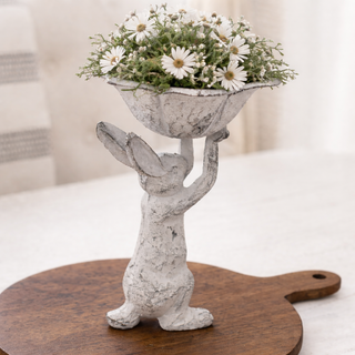 Rabbit with Flower Birdfeeder