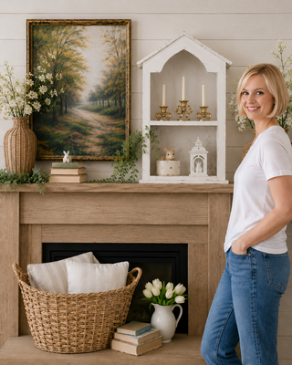 Two Tier Farmhouse Style Wall Shelf