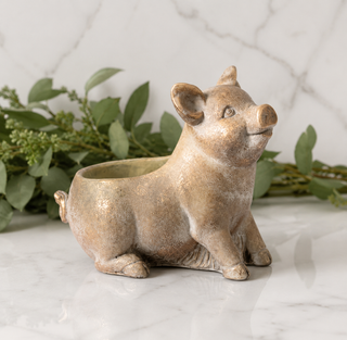 Golden Happy Pig Planter