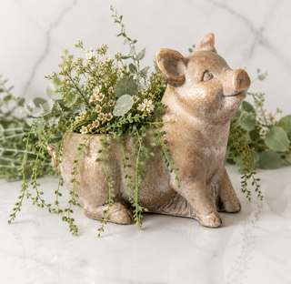 Golden Happy Pig Planter