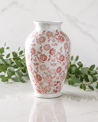 Rouge Floral Vase - 10"