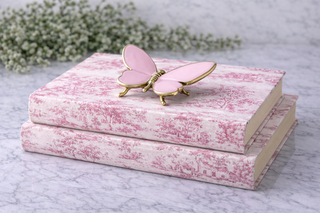 Gold & Pink Butterfly  (Set of 2)
