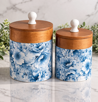 Flitter Canisters Set Of 2 - Blue