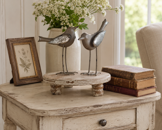 Set of 2 Rustic Grey Metal Birds