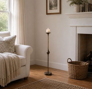 French Style Iron Floor Candle Holders - Medium
