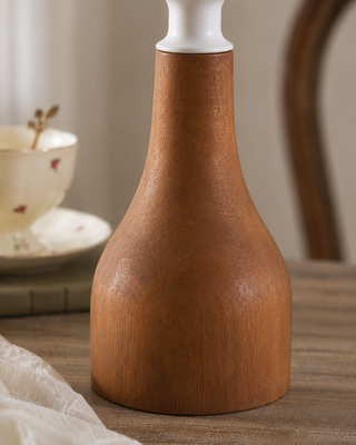 Charlotte Cottage Wood Candlestick - Large