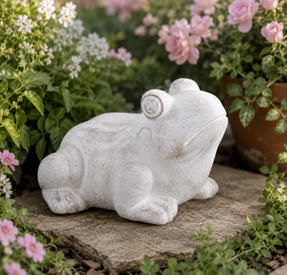 Lily Pond Cement Frog - 7"
