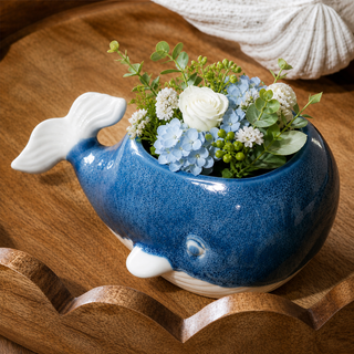 Blue Harbor Whale Planter