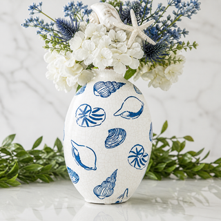 Coastal Seashell Vase - 11.6"
