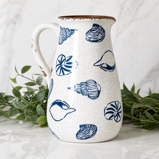 Coastal Seashell Pitcher - 10.6"