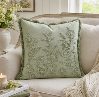 Celadon Green Zinna Pillow - 20"