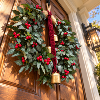 Holly Wreath w/ Berry & Bells