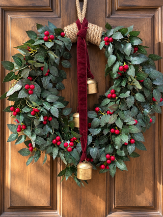 Holly Wreath w/ Berry & Bells