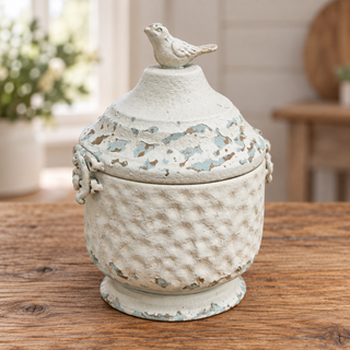 White Cottage Keepsake Canister - Small
