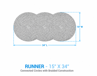 Peppermint Candy Print Braid Runner - 34" L